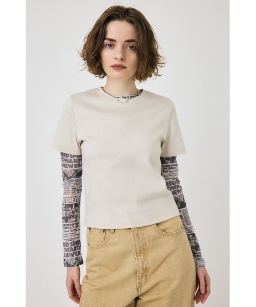 MOUSSY(マウジー)の「【2サイズ展開】SUVIN GIZA BASIC Tシャツ(Tシャツ/カットソー・レディース・ブラック/ライトベージュ/ライトピンク/ホワイト・1/2)」の13枚目の写真