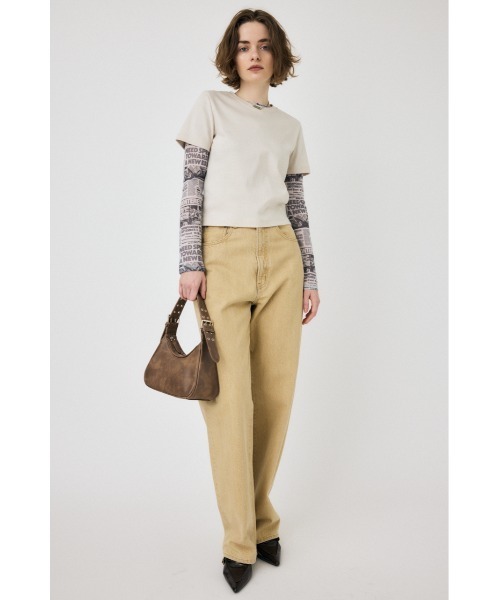 MOUSSY(マウジー)の「【2サイズ展開】SUVIN GIZA BASIC Tシャツ(Tシャツ/カットソー・レディース・ブラック/ライトベージュ/ライトピンク/ホワイト・1/2)」の16枚目の写真