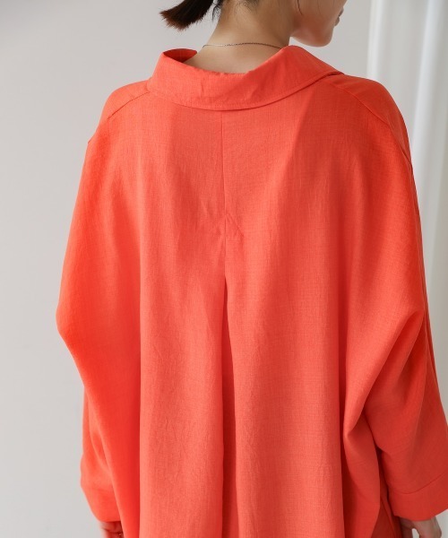 Bou Jeloud（ブージュルード）の「麻ライクシャツワンピース（シャツワンピース・レディース・ブルー/ホワイト/グリーン/ブラック/ブルーグリーン/オレンジ・FREE）」の22枚目の写真