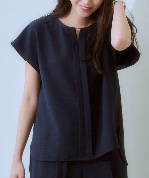 ENFOLD - 新品未使用　LOHEN（ローヘン）シルク調フロントタックブラウス フロントタック入前開きブラウス【UVカット・洗濯機OK
