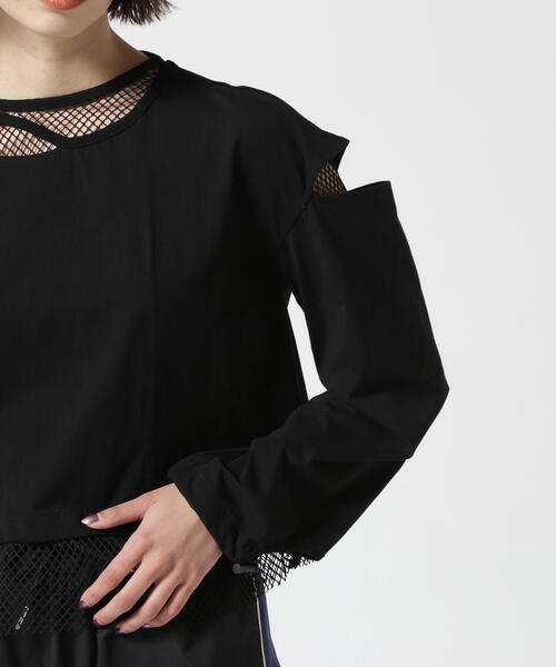 AULA AILA(アウラアイラ)の「AULA AILA/アウラアイラ/別注メッシュコンビリバーシブルプルオーバー(Tシャツ/カットソー・レディース・ホワイト/ブラック・0)」の7枚目の写真