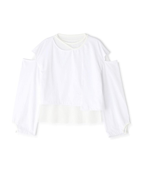 AULA AILA(アウラアイラ)の「AULA AILA/アウラアイラ/別注メッシュコンビリバーシブルプルオーバー(Tシャツ/カットソー・レディース・ホワイト/ブラック・0)」の10枚目の写真
