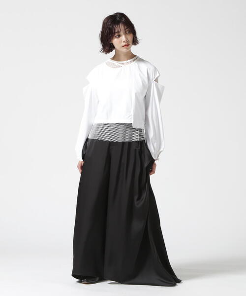 AULA AILA(アウラアイラ)の「AULA AILA/アウラアイラ/別注メッシュコンビリバーシブルプルオーバー(Tシャツ/カットソー・レディース・ホワイト/ブラック・0)」の9枚目の写真