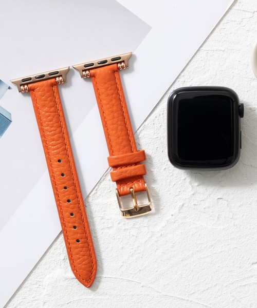 emonique(エモニーク)の「本革レザー Apple Watch バンド スマートウォッチバンド【38/40/41/42/44/45/49mm対応】(デジタル腕時計・レディース・ベージュ/ピンク/ブルー/オレンジ/グリーン・42/38)」の5枚目の写真