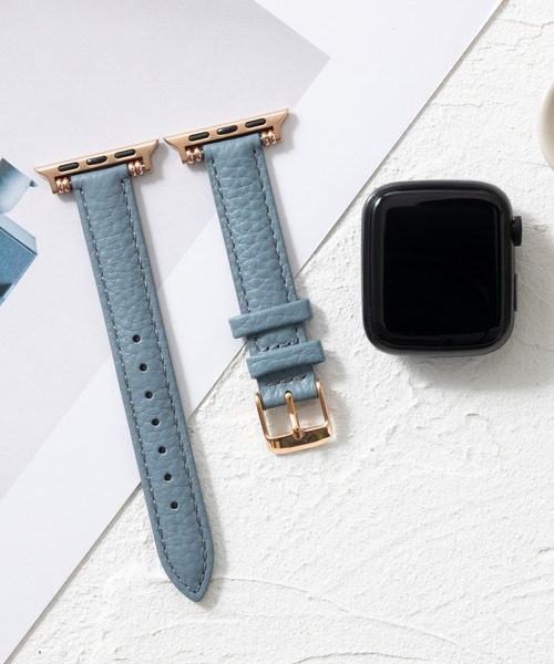 emonique(エモニーク)の「本革レザー Apple Watch バンド スマートウォッチバンド【38/40/41/42/44/45/49mm対応】(デジタル腕時計・レディース・ベージュ/ピンク/ブルー/オレンジ/グリーン・42/38)」の4枚目の写真