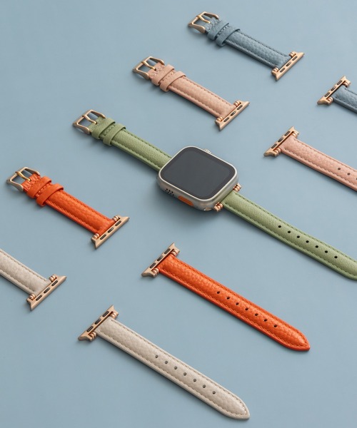emonique(エモニーク)の「本革レザー Apple Watch バンド スマートウォッチバンド【38/40/41/42/44/45/49mm対応】(デジタル腕時計・レディース・ベージュ/ピンク/ブルー/オレンジ/グリーン・42/38)」の6枚目の写真