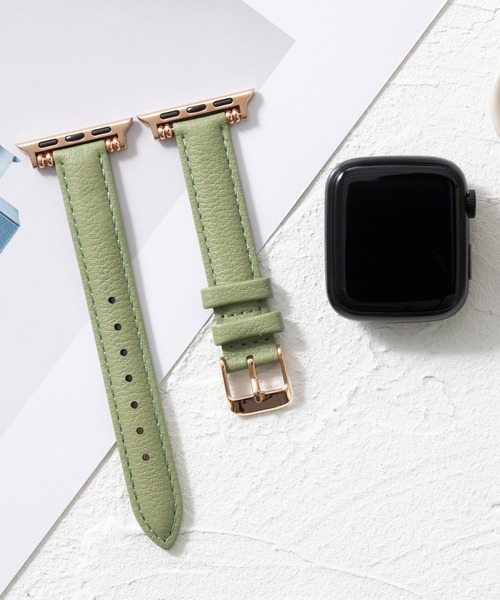 emonique(エモニーク)の「本革レザー Apple Watch バンド スマートウォッチバンド【38/40/41/42/44/45/49mm対応】(デジタル腕時計・レディース・ベージュ/ピンク/ブルー/オレンジ/グリーン・42/38)」の8枚目の写真