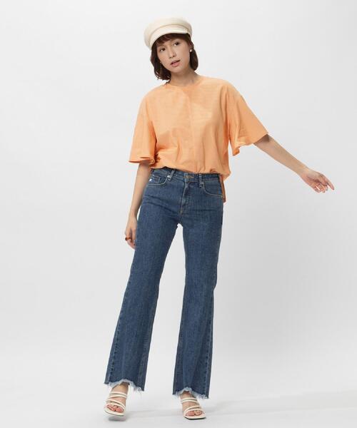 SOMETHING(サムシング)の「SOMETHING(サムシング)袖フリルTシャツ(Tシャツ/カットソー・レディース・オレンジ・フリー)」の14枚目の写真