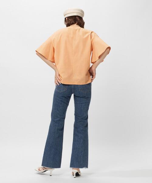 SOMETHING(サムシング)の「SOMETHING(サムシング)袖フリルTシャツ(Tシャツ/カットソー・レディース・オレンジ・フリー)」の13枚目の写真