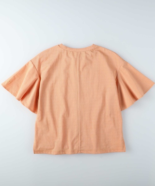 SOMETHING(サムシング)の「SOMETHING(サムシング)袖フリルTシャツ(Tシャツ/カットソー・レディース・オレンジ・フリー)」の2枚目の写真