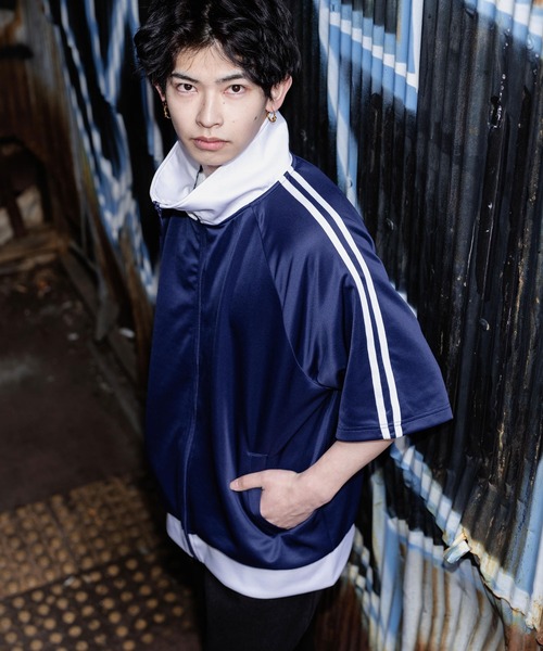 【セール】オーバーサイズ半袖トラックジャケット(ブルゾン)|Rocky Monroe(ロッキーモンロー)