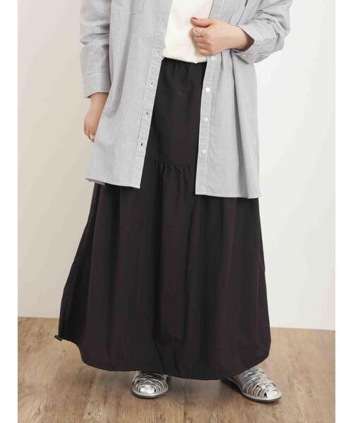 Samansa Mos2(サマンサ モスモス)の「裾ドロストバルーンスカート(スカート・レディース・カーキ/ブラック/ベージュ・F)」の2枚目の写真