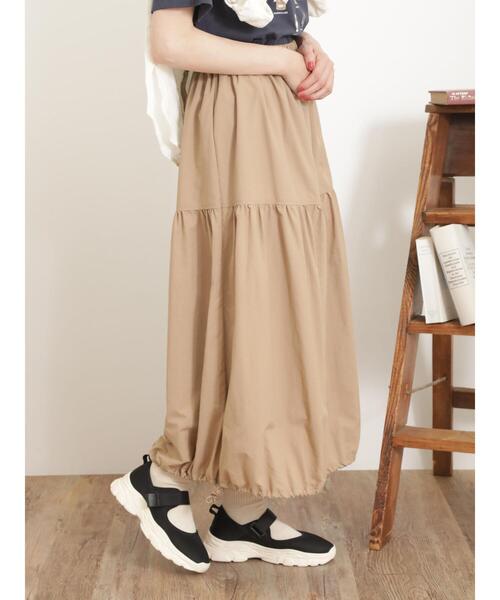 Samansa Mos2(サマンサ モスモス)の「裾ドロストバルーンスカート(スカート・レディース・カーキ/ブラック/ベージュ・F)」の4枚目の写真