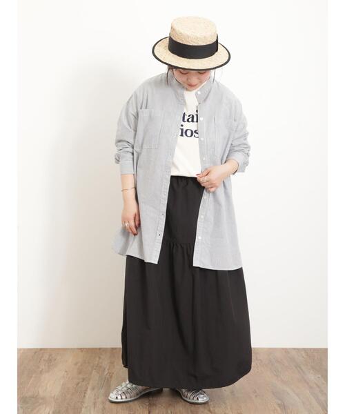 Samansa Mos2(サマンサ モスモス)の「裾ドロストバルーンスカート(スカート・レディース・カーキ/ブラック/ベージュ・F)」の6枚目の写真