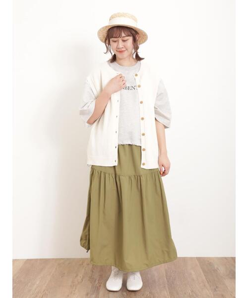 Samansa Mos2(サマンサ モスモス)の「裾ドロストバルーンスカート(スカート・レディース・カーキ/ブラック/ベージュ・F)」の16枚目の写真