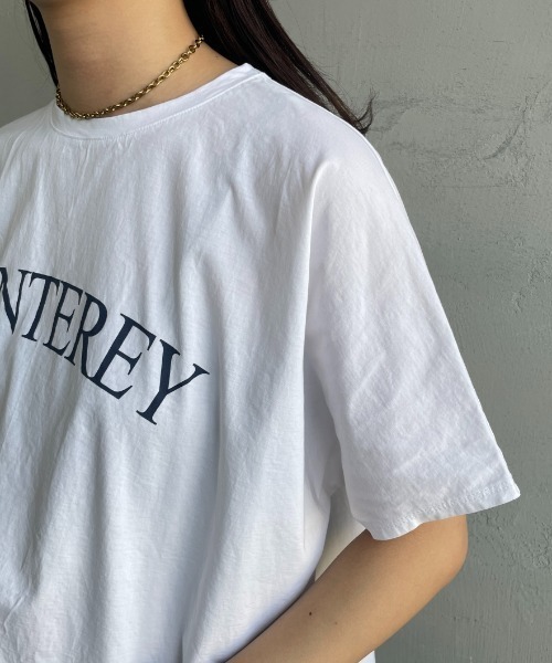 MICA&DEAL（マイカ＆ディール）の「[MICA&DEAL/マイカアンドディール] 別注 MONTEREY ロゴプリントTシャツ（Tシャツ/カットソー・レディース・ネイビー/ホワイト/カーキ・F）」の12枚目の写真