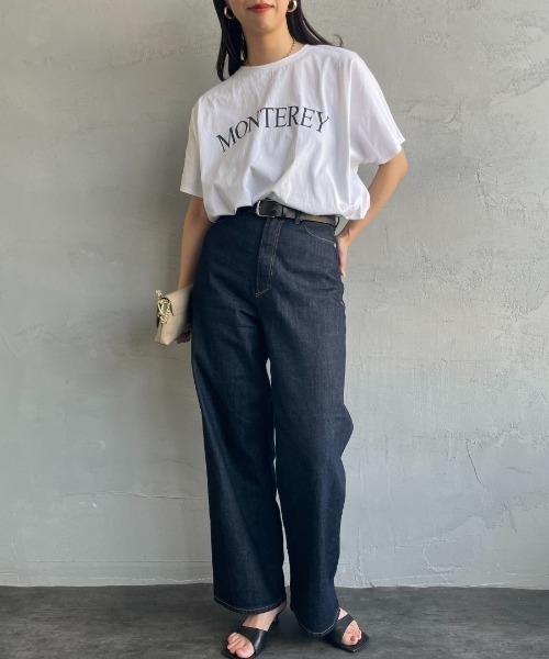 MICA&DEAL（マイカ＆ディール）の「[MICA&DEAL/マイカアンドディール] 別注 MONTEREY ロゴプリントTシャツ（Tシャツ/カットソー・レディース・ネイビー/ホワイト/カーキ・F）」の7枚目の写真
