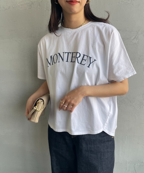 MICA&DEAL（マイカ＆ディール）の「[MICA&DEAL/マイカアンドディール] 別注 MONTEREY ロゴプリントTシャツ（Tシャツ/カットソー・レディース・ネイビー/ホワイト/カーキ・F）」の9枚目の写真