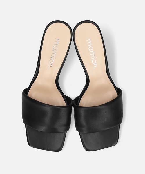 MAMIAN（マミアン）の「ワイドスクエアトゥ パデット ミュールサンダル (7.0cmヒール)（サンダル・レディース・ブラック系その他/ホワイト系その他/ブラック/シルバー・M/L/S）」の12枚目の写真