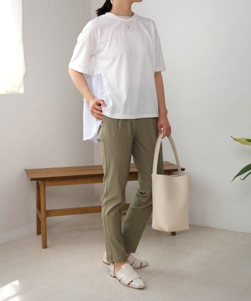 Bou Jeloud(ブージュルード)の「ストライプドッキングティアードプルオーバー(Tシャツ/カットソー・レディース・ブラック/オフホワイト/グレー・FREE)」の4枚目の写真