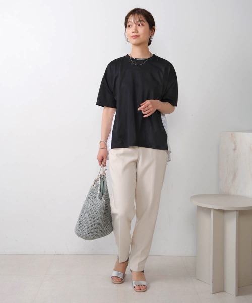 Bou Jeloud(ブージュルード)の「ストライプドッキングティアードプルオーバー(Tシャツ/カットソー・レディース・ブラック/オフホワイト/グレー・FREE)」の17枚目の写真
