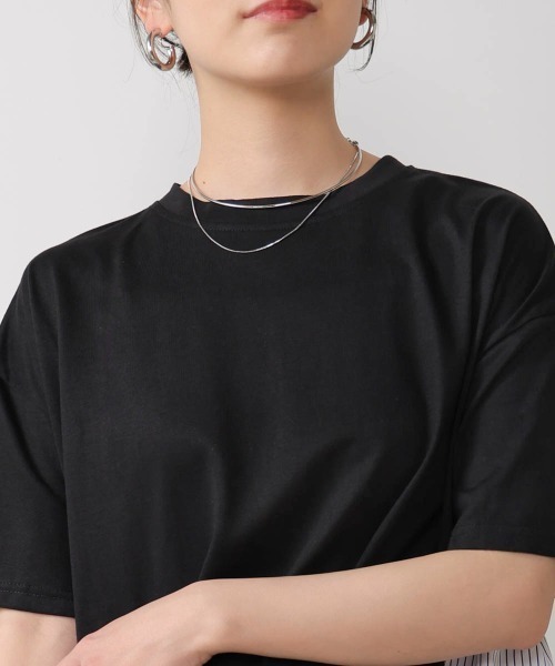 Bou Jeloud(ブージュルード)の「ストライプドッキングティアードプルオーバー(Tシャツ/カットソー・レディース・ブラック/オフホワイト/グレー・FREE)」の22枚目の写真