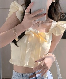【JUSGLITTY】NEWリボンビスチェ／イエロー♡Sサイズ♡ 全3色リボンビスチェ | mignon ange(セレクトショップ/BASE)