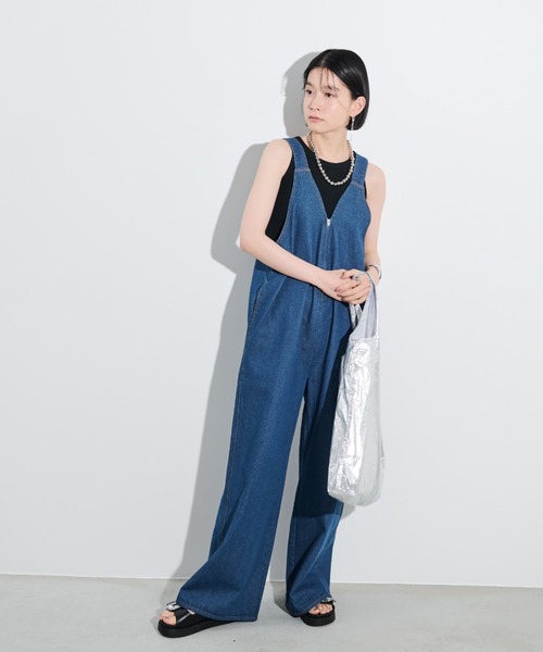 Shelly island（シェリーアイランド）の「ZIPデザインサロペット