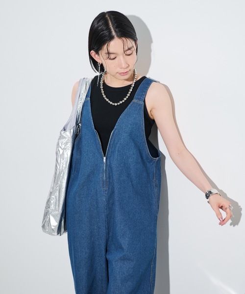 Shelly island（シェリーアイランド）の「ZIPデザインサロペット