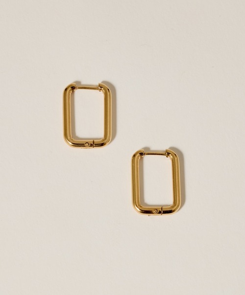 novice（ノーヴィス）の「【novice】Hinged Rectangle Hoop Pierce［Stainless］（ピアス（両耳用）・レディース・ゴールド/シルバー・FREE）」の5枚目の写真