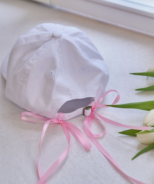 WEGO（ウィゴー）の「WEGO/ストーンリボンキャップ（キャップ・レディース・ベージュ/ブラック/ピンク/ホワイト・FREE）」の5枚目の写真