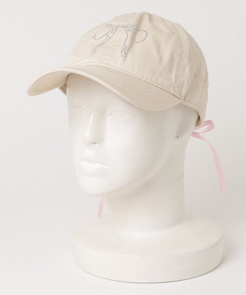 WEGO（ウィゴー）の「WEGO/ストーンリボンキャップ（キャップ・レディース・ベージュ/ブラック/ピンク/ホワイト・FREE）」の11枚目の写真