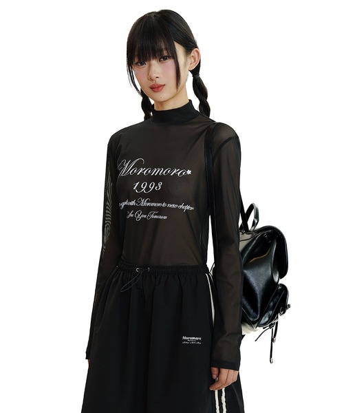 未使用品 EIKO KONDO 異素材 シースルーデザイン ロングカットソー L シースルーロングスリーブTシャツ CT0283【Moromoro2】（Tシャツ