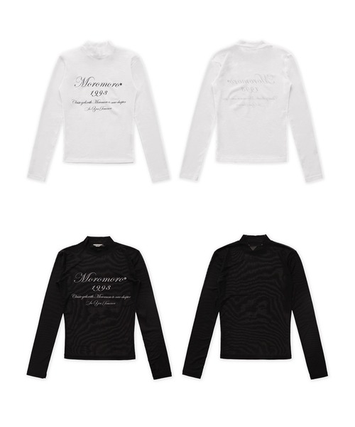 Moromoro2(モロモロ)の「シースルーロングスリーブTシャツ CT0283【Moromoro2】(Tシャツ/カットソー・レディース・ホワイト/ブラック・S/L/M)」の4枚目の写真