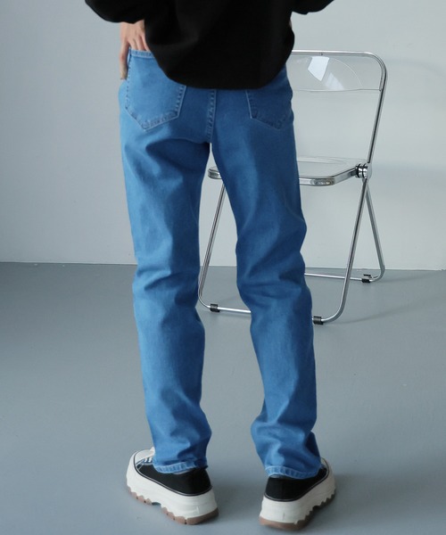 Doula Doula（ドゥーラドゥーラ）の「フロントラインハイウエストデニム（デニムパンツ・レディース・ライトブルー/ブルー/インディゴブルー・S/M/L）」の6枚目の写真