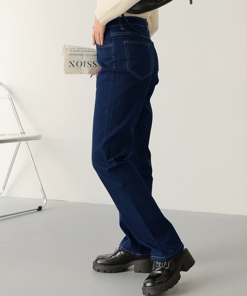 Doula Doula（ドゥーラドゥーラ）の「フロントラインハイウエストデニム（デニムパンツ・レディース・ライトブルー/ブルー/インディゴブルー・S/M/L）」の14枚目の写真