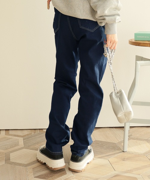 Doula Doula（ドゥーラドゥーラ）の「フロントラインハイウエストデニム（デニムパンツ・レディース・ライトブルー/ブルー/インディゴブルー・S/M/L）」の21枚目の写真