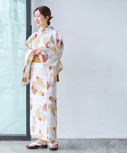 新品！！コーエン 浴衣花柄白