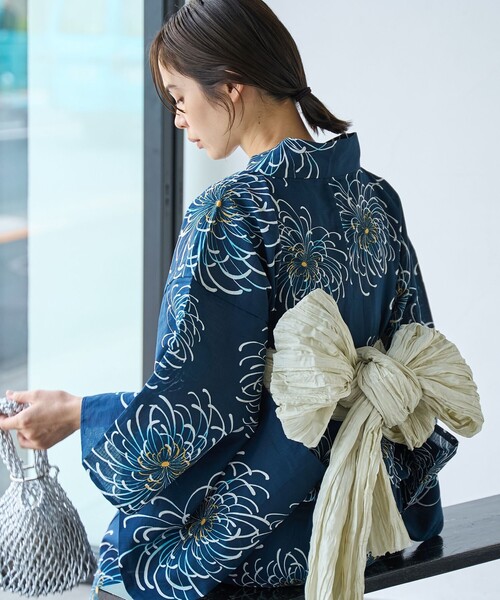 セール】【WEB限定】浴衣5点セット（イエロー・ネイビー）（浴衣