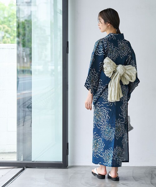 セール】【WEB限定】浴衣5点セット（イエロー・ネイビー）（浴衣