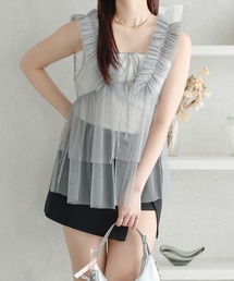 2way tulle frill tops / 2wayチュールフリルトップス