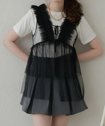 2way tulle frill tops / 2wayチュールフリルトップス