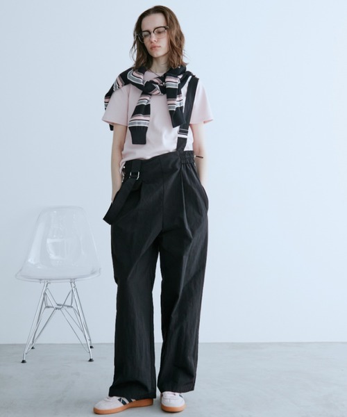 Auntie Rosa Holiday（アンティローザホリデー）の「ナイロンサイドシャーリングサロペット（サロペット/オーバーオール・レディース・カーキ/ブラック・FREE）」の17枚目の写真