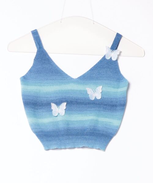 Mayree（メイリー）の「【Mayree】バタフライ グラデーションカラー ニットキャミール（キャミソール・レディース・マルチ/ブルー/パープル・FREE）」の8枚目の写真