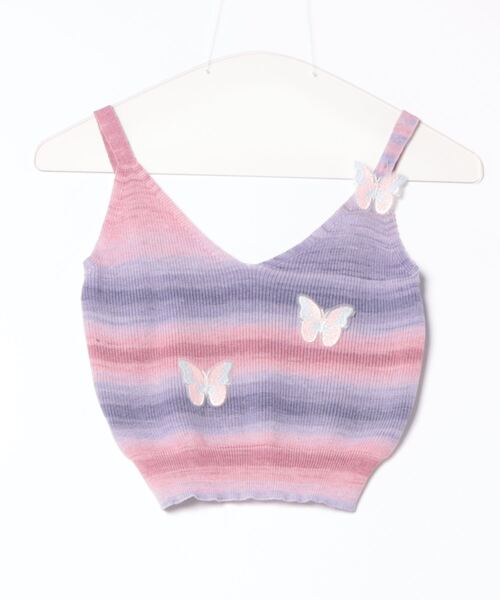 Mayree（メイリー）の「【Mayree】バタフライ グラデーションカラー ニットキャミール（キャミソール・レディース・マルチ/ブルー/パープル・FREE）」の6枚目の写真