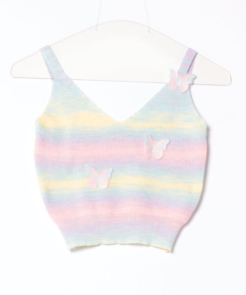 Mayree（メイリー）の「【Mayree】バタフライ グラデーションカラー ニットキャミール（キャミソール・レディース・マルチ/ブルー/パープル・FREE）」の7枚目の写真