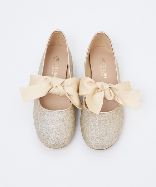 one after another NICE CLAUP（ワンアフターアナザーナイスクラップ）の「リボンカンフーシューズ/WEB限定アイテム（バレエシューズ・レディース・ゴールド/レオパード・LL/S/M/L）」の8枚目の写真