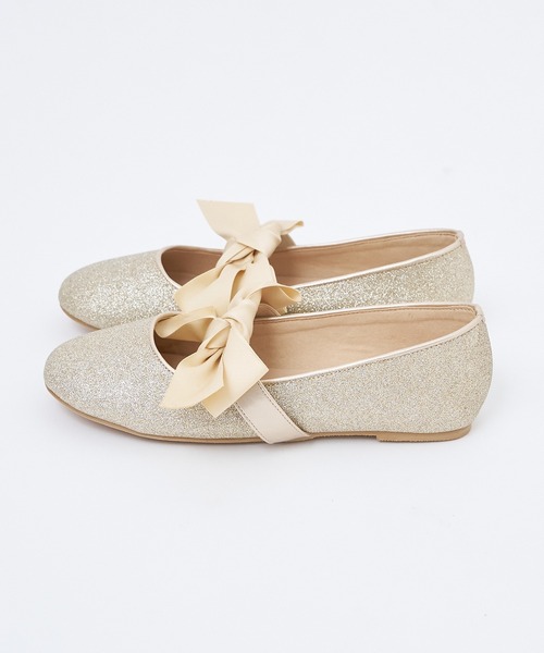 one after another NICE CLAUP（ワンアフターアナザーナイスクラップ）の「リボンカンフーシューズ/WEB限定アイテム（バレエシューズ・レディース・ゴールド/レオパード・LL/S/M/L）」の9枚目の写真