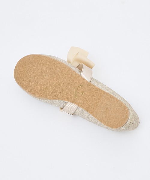 one after another NICE CLAUP（ワンアフターアナザーナイスクラップ）の「リボンカンフーシューズ/WEB限定アイテム（バレエシューズ・レディース・ゴールド/レオパード・LL/S/M/L）」の12枚目の写真