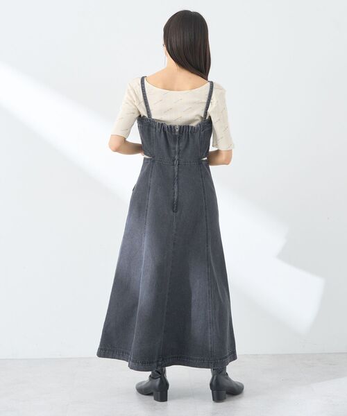 earth music&ecology（アースミュージックアンドエコロジー）の「サイドカットデニムキャミワンピース（ワンピース・レディース・ブラック/インディゴブルー・FREE）」の20枚目の写真